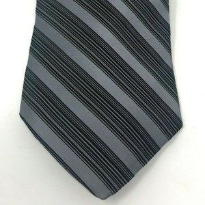 CALVIN KLEIN Mens Necktie TIE Grey Black Diagonal